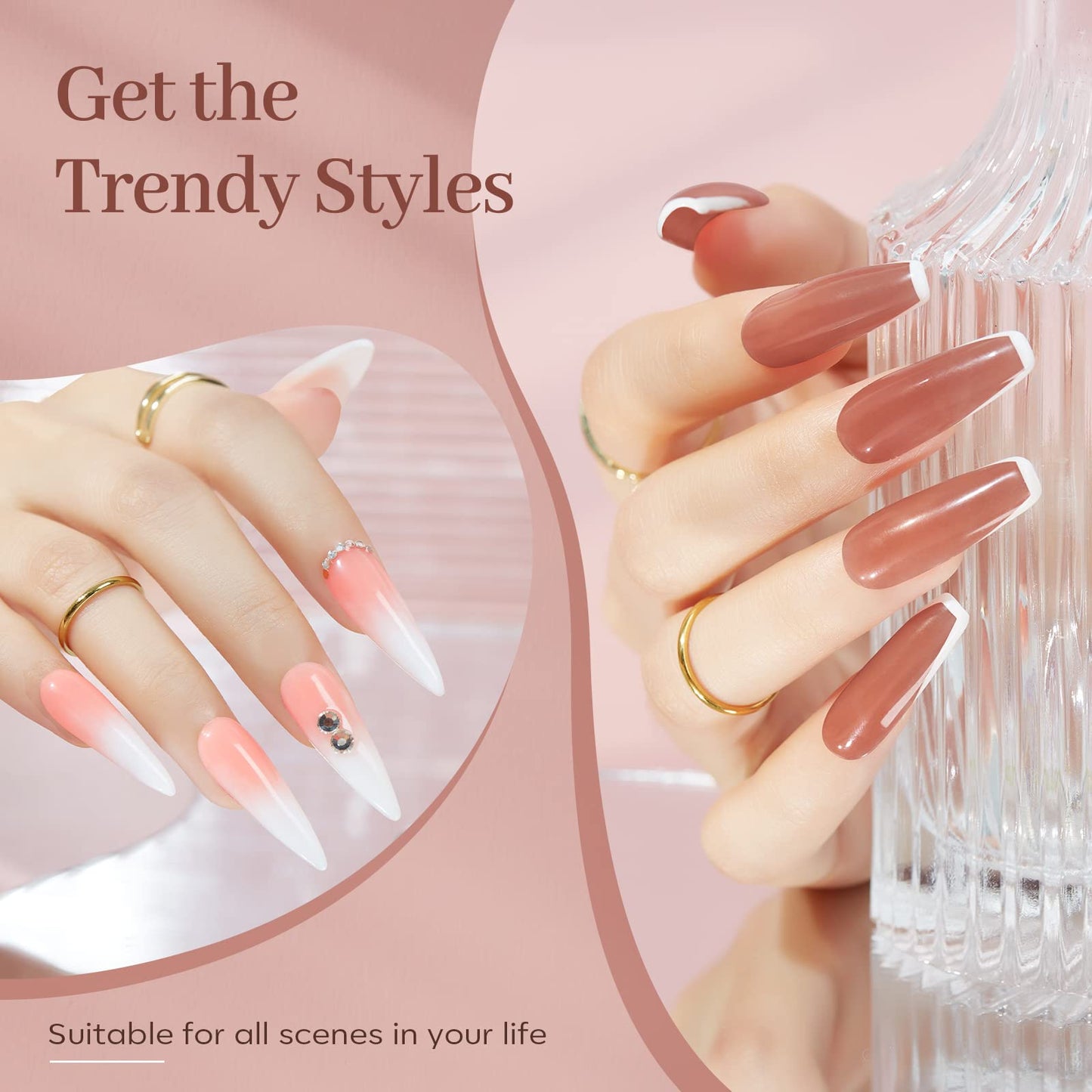 Applying Modelones poly nail gel for home manicure