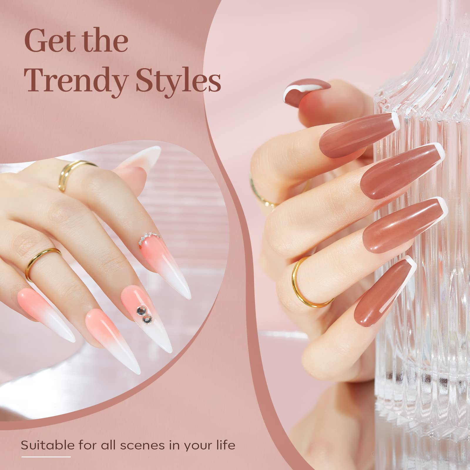 Applying Modelones poly nail gel for home manicure