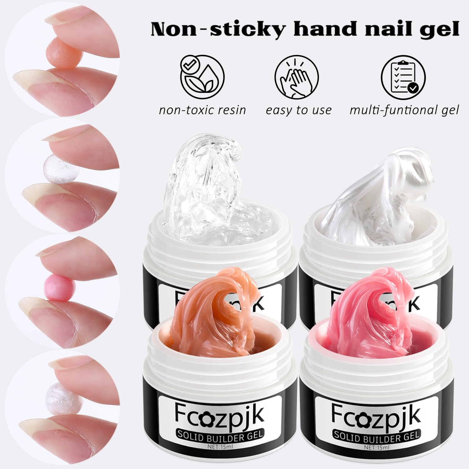 Artist using Fcozpjk solid gel for 3D flower nail art