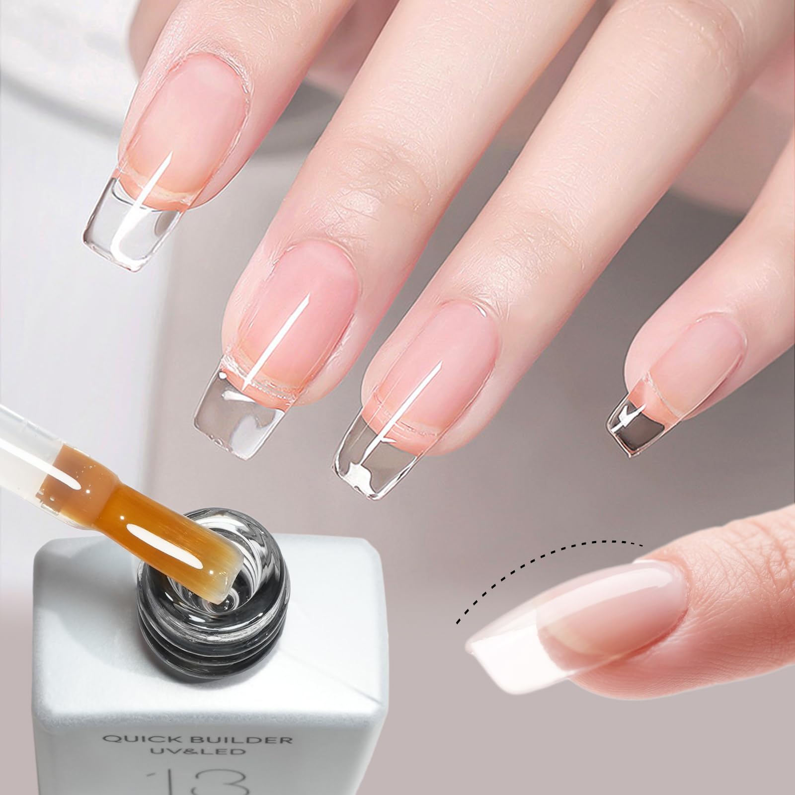 Close up texture of Canni clear self-leveling builder gel