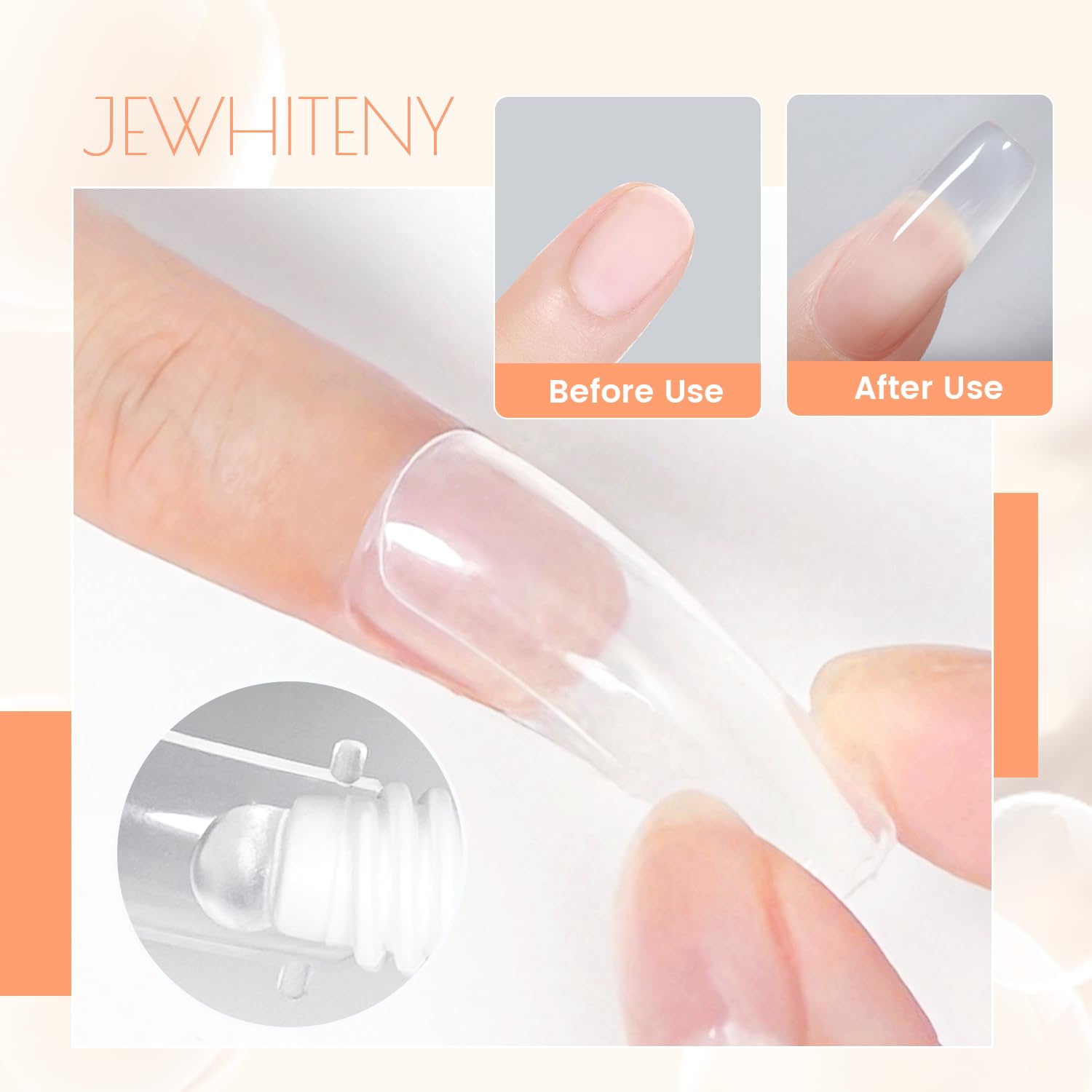 Clear poly nail gel texture close up for manicure