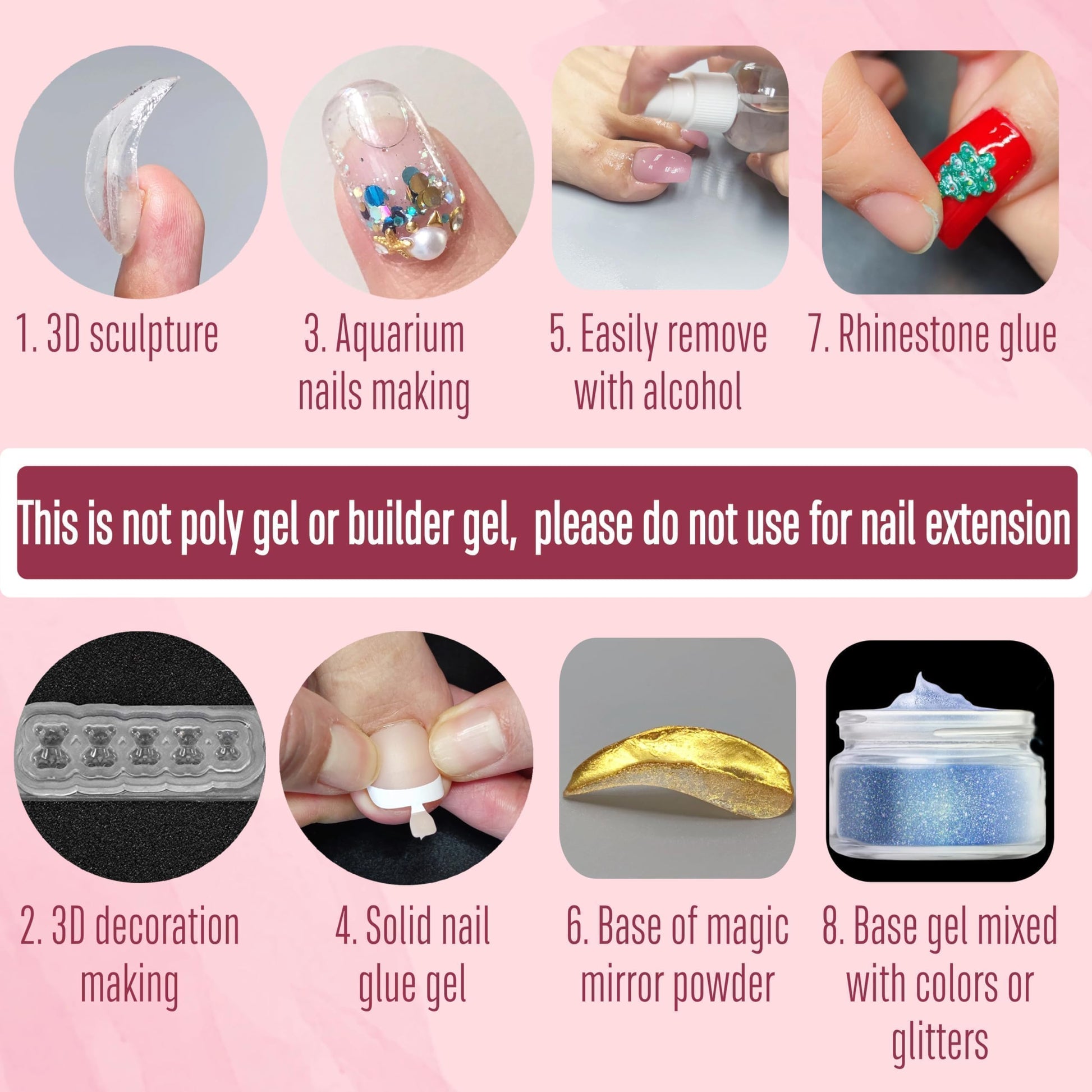 Novo Ovo nail gel glue texture demonstration