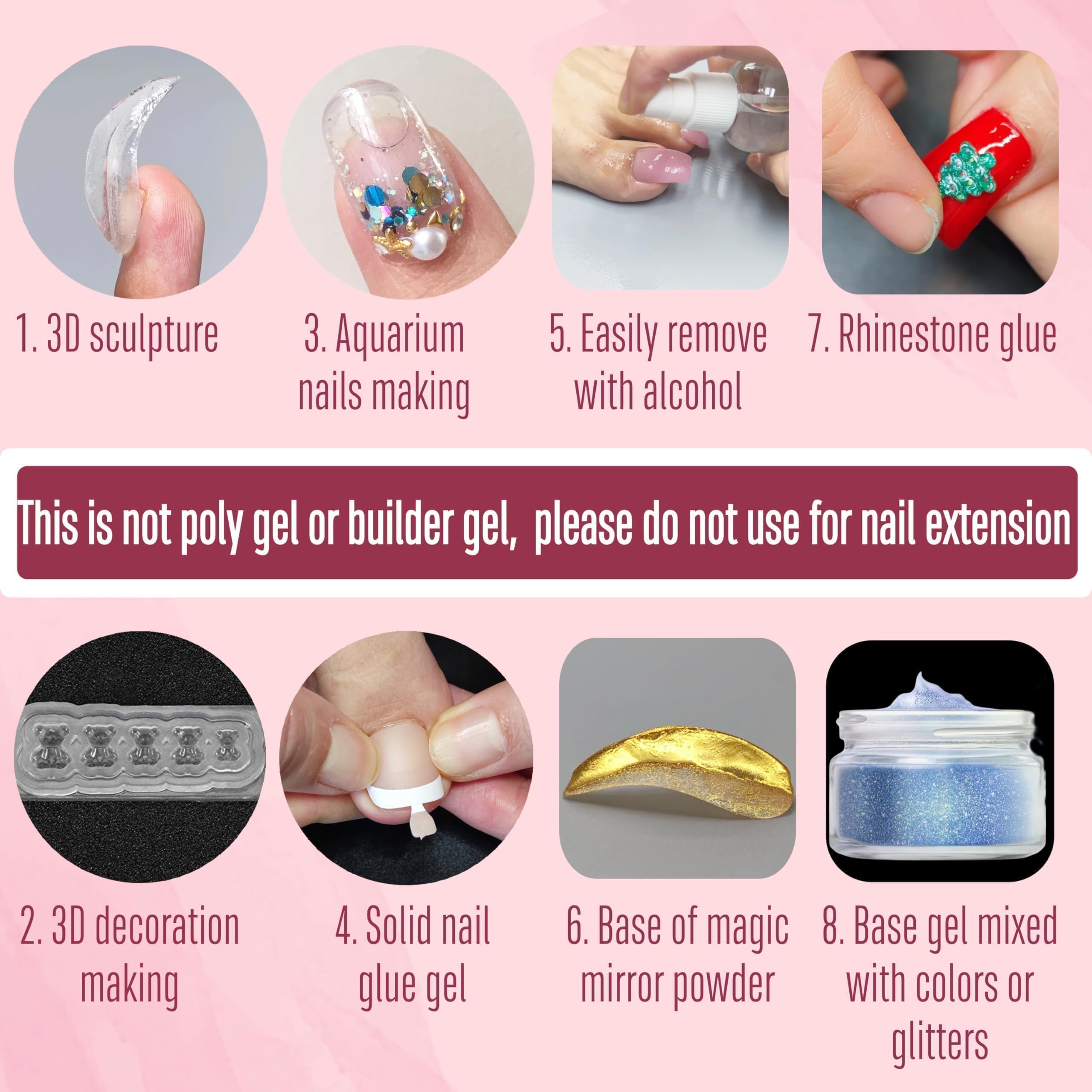 Novo Ovo nail gel glue texture demonstration