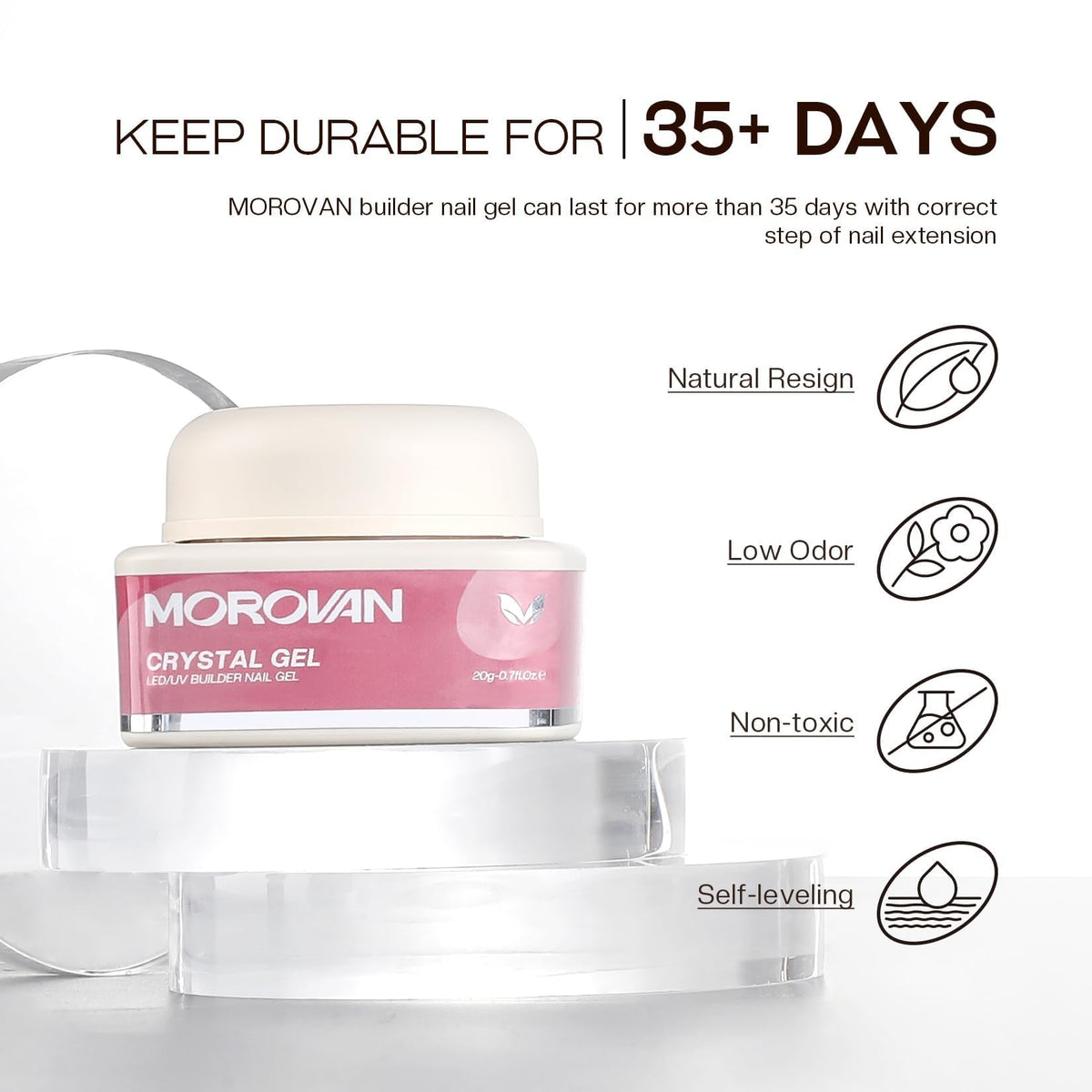 Side profile of 2 fluid ounce builder gel container jar