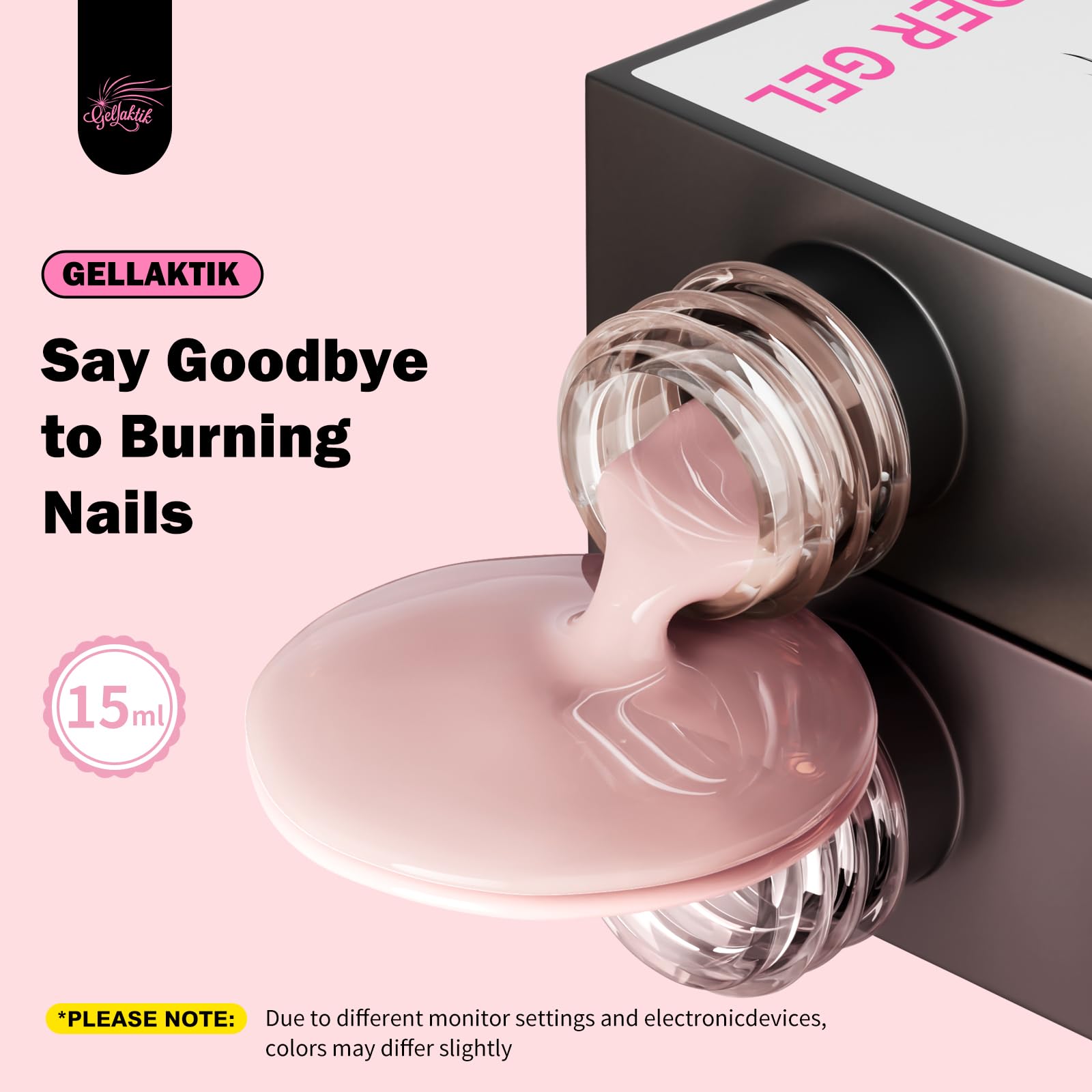 Gellaktik White builder gel for nail extensions