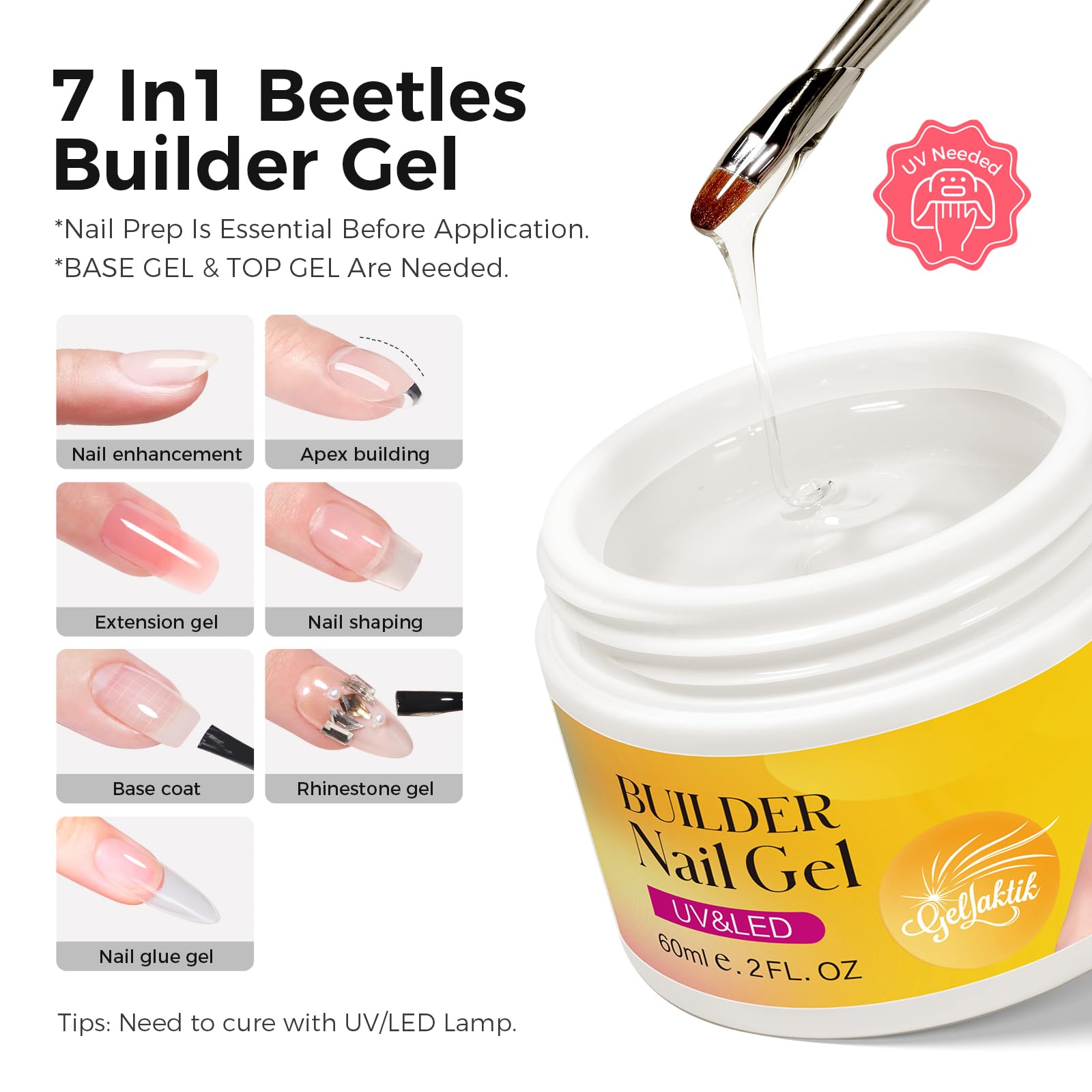 Gellaktik nail extension kit including 10 nail forms
