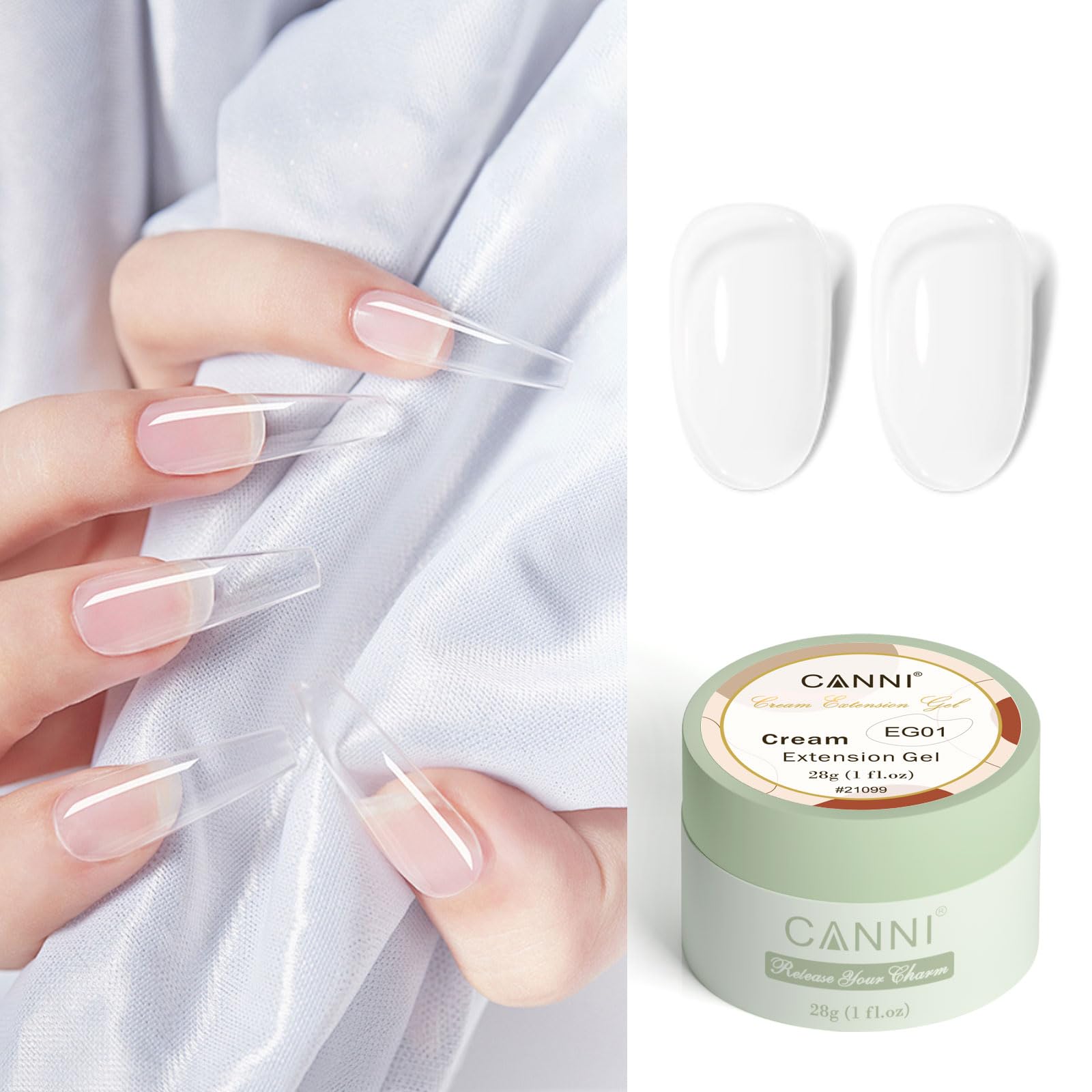 Canni Milky White hard gel nail strengthener bottle