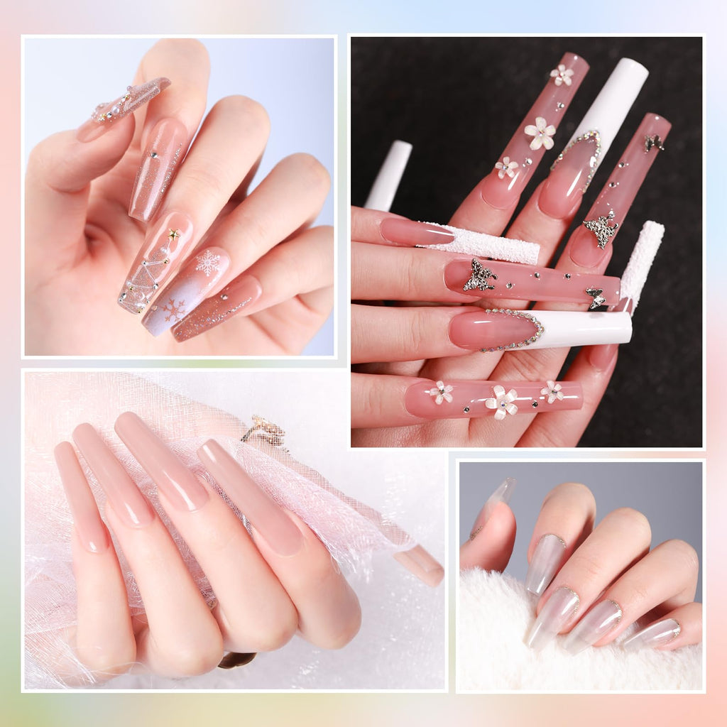 Complete manicure kit layout including jar and application accessories