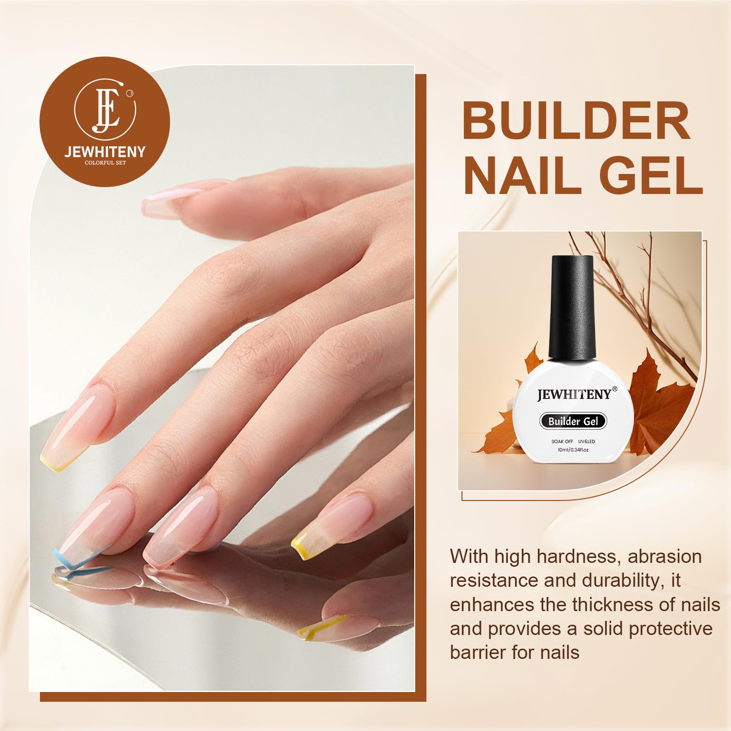 Jewhiteny builder gel for nail extension application