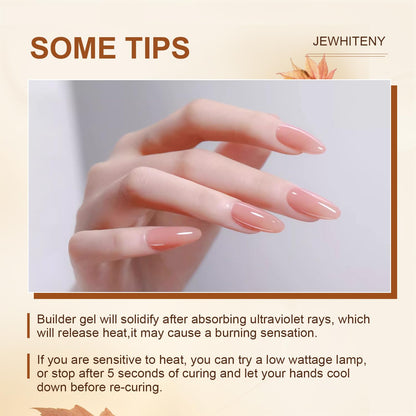 Glossy nail overlay using Jewhiteny builder gel