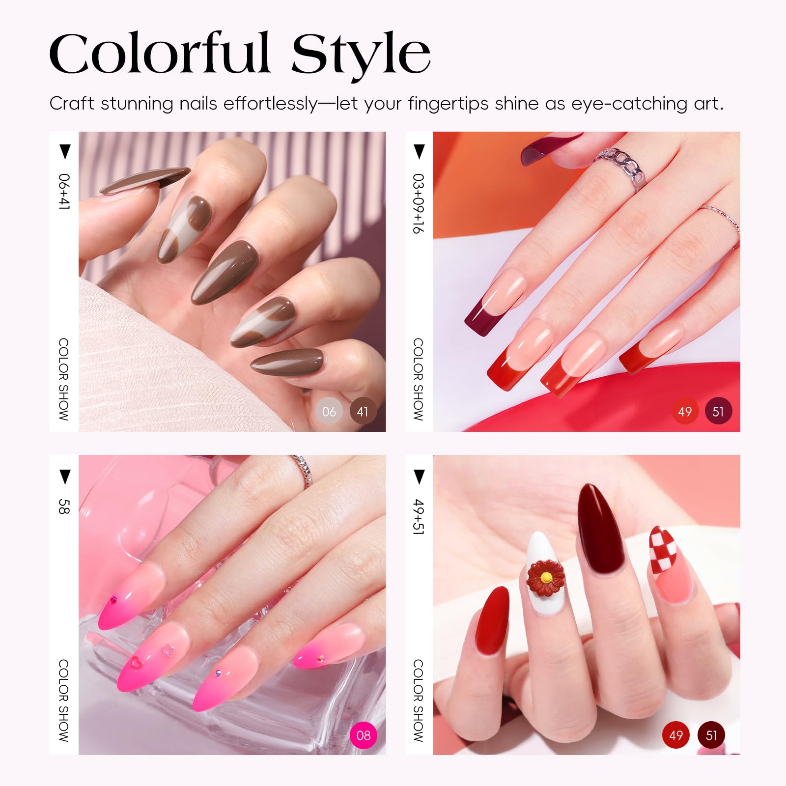 Full contents layout of the 67 piece Coscelia gel nail starter kit