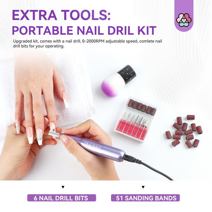Components of the Saviland builder nail gel kit for beginners