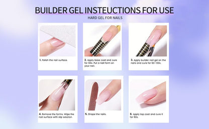 Hard gel builder kit for natural nail reinforcement