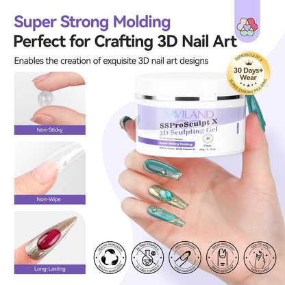 Saviland 60 Gram nail gel jar top view