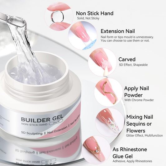 Born Pretty builder gel texture showing non-sticky consistency
