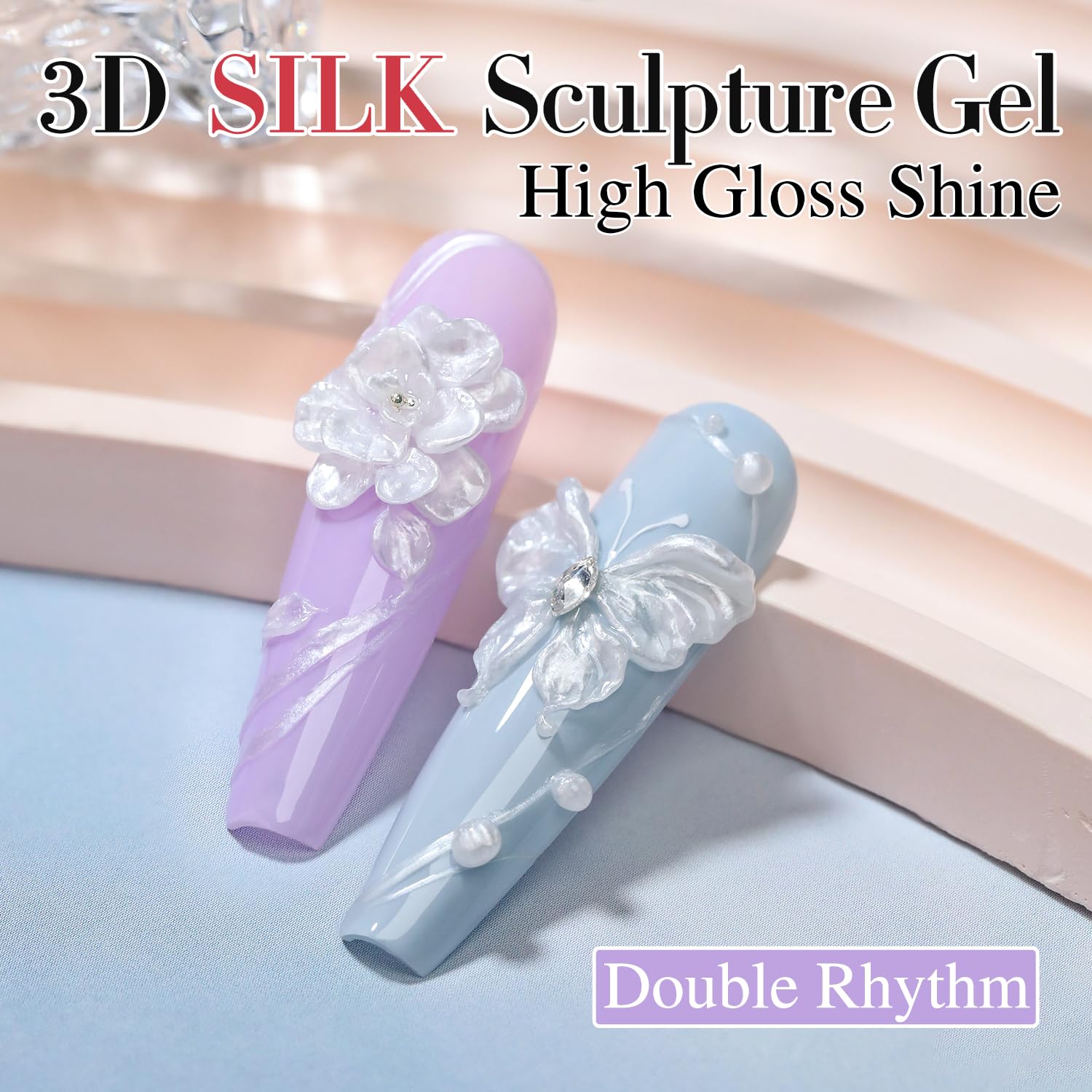 Open jar of Double Rhythm solid sculpting gel showing non-sticky texture
