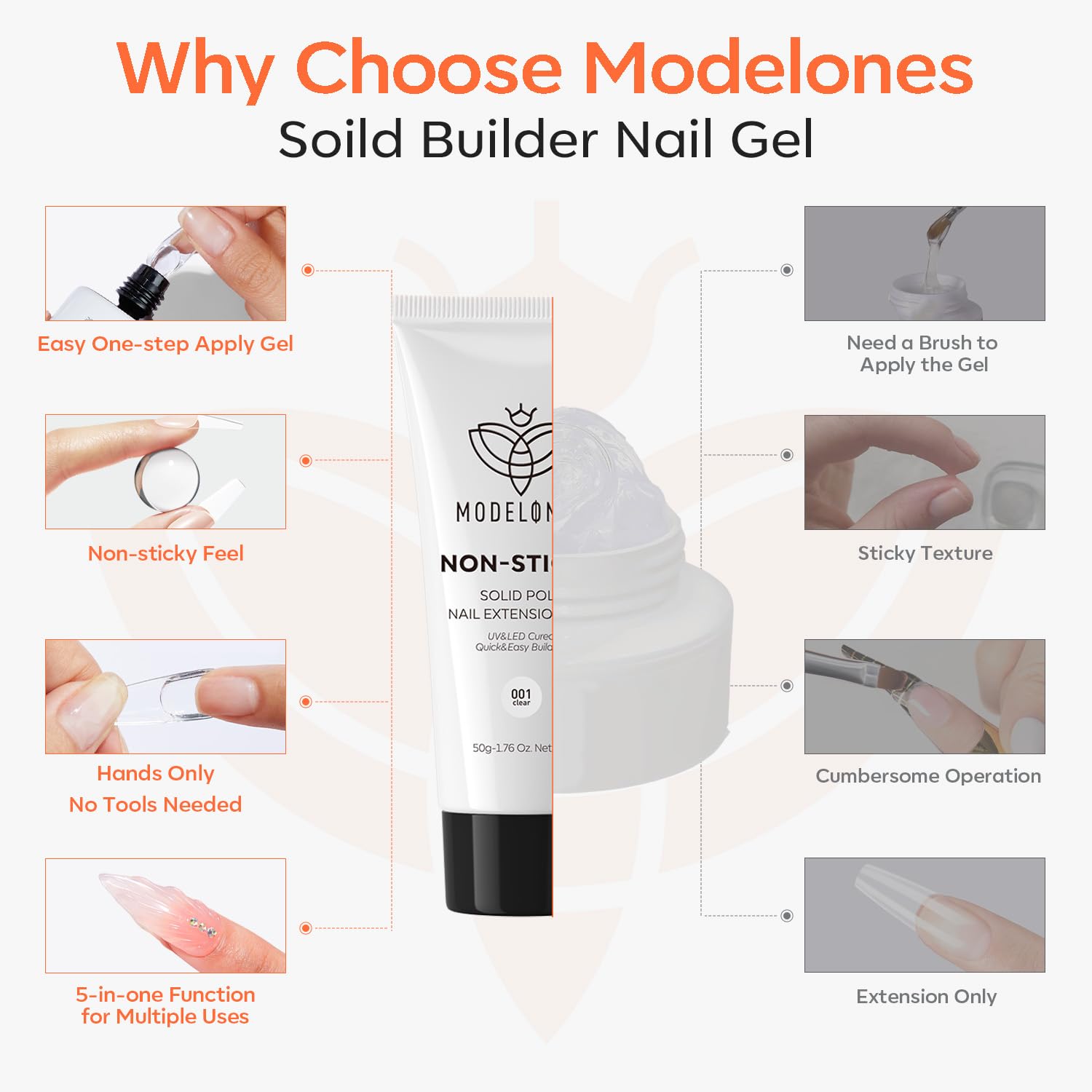 Modelones builder gel for nail extension application
