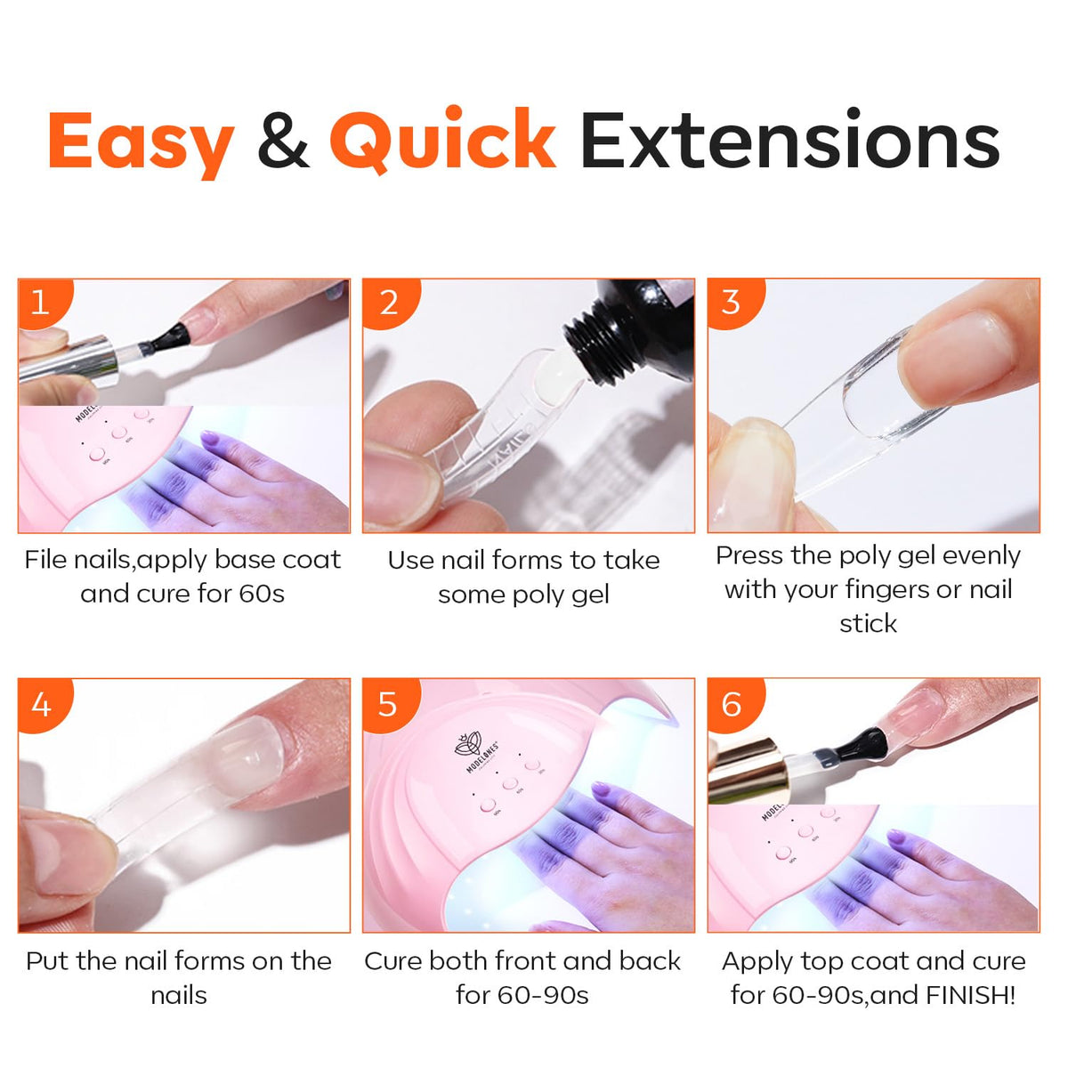 Modelones solid hard gel lifestyle manicure display