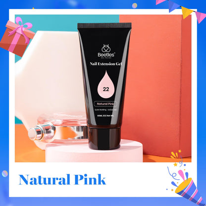 Beetles 60g Natural Pink builder gel tube branding