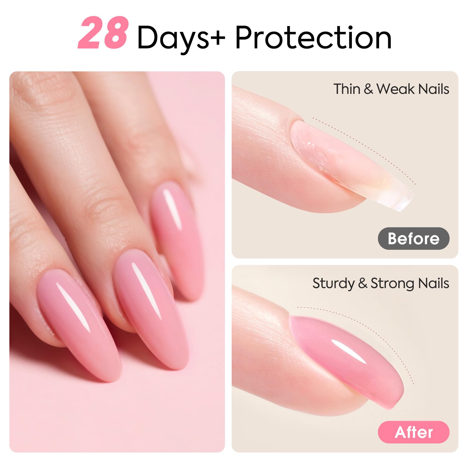 Close up of Canni rubber base gel polish texture