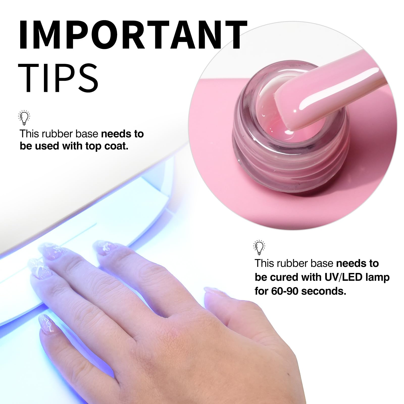 Application of Canni rubber base gel on natural nails