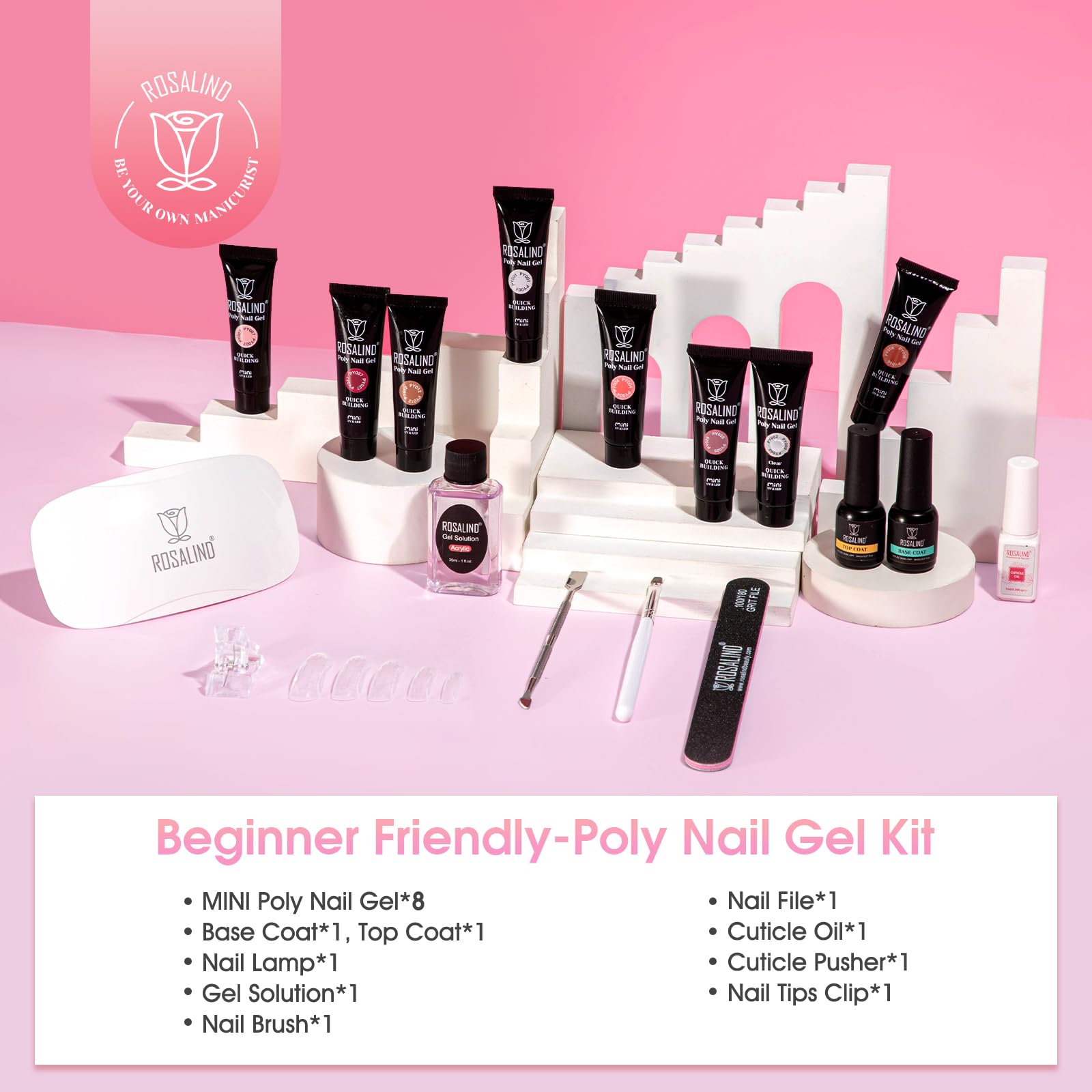 Complete set of Rosalind poly gel extensions with tools and accessories