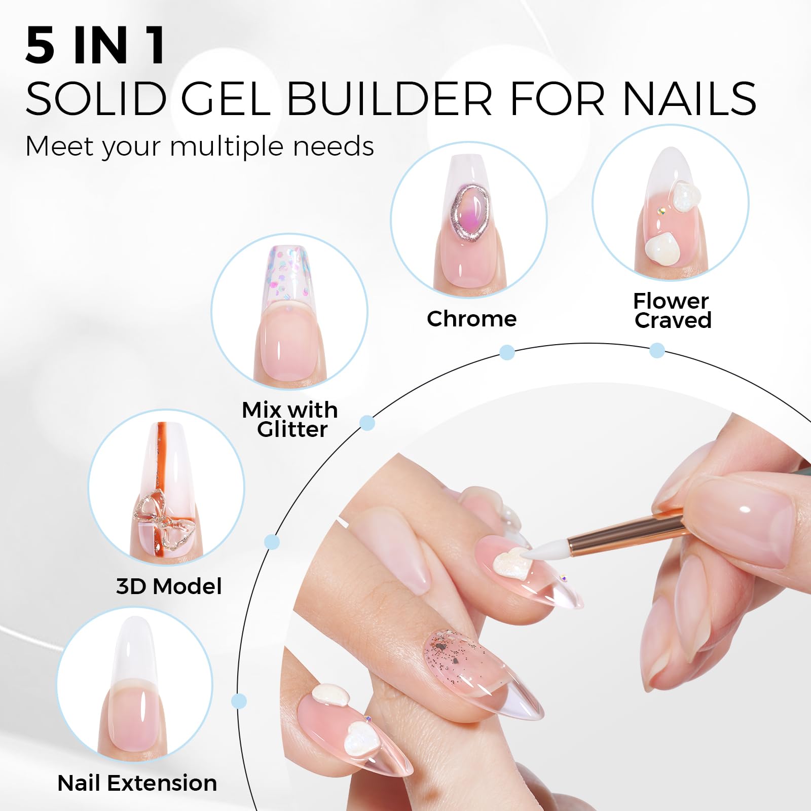 Tomicca 3D nail sculpting gel tub open view