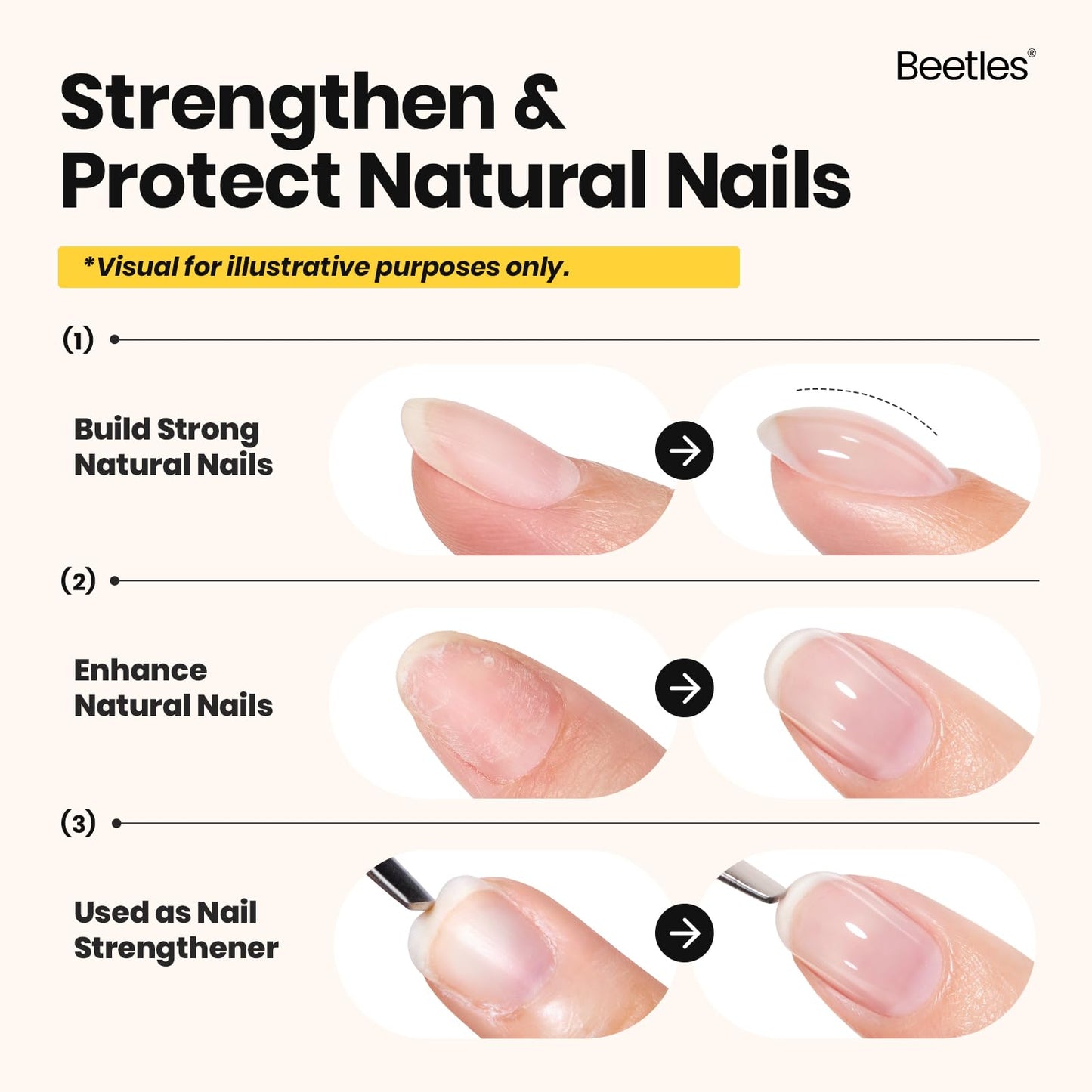 User applying Beetles builder gel for nail extension