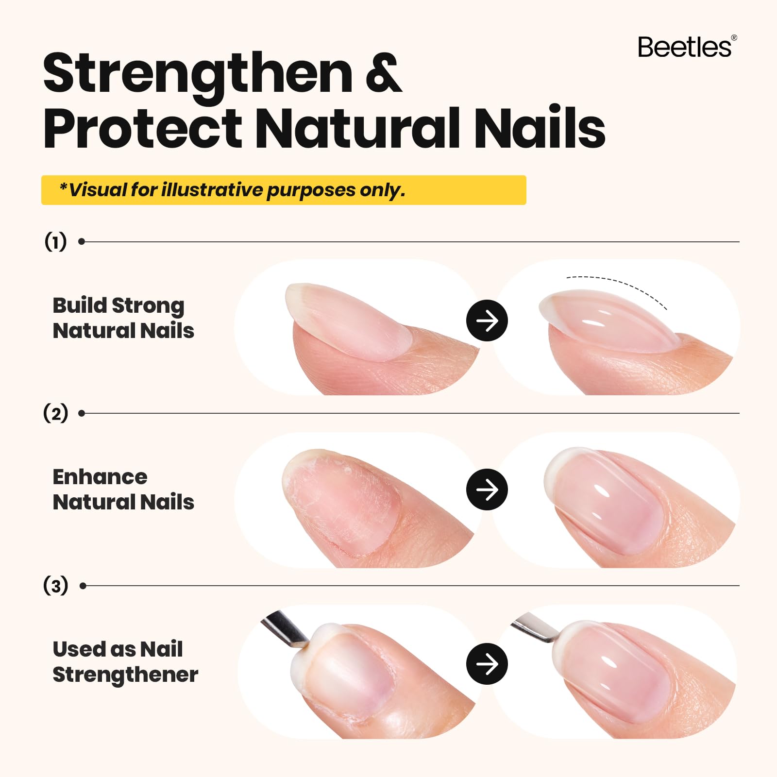 User applying Beetles builder gel for nail extension