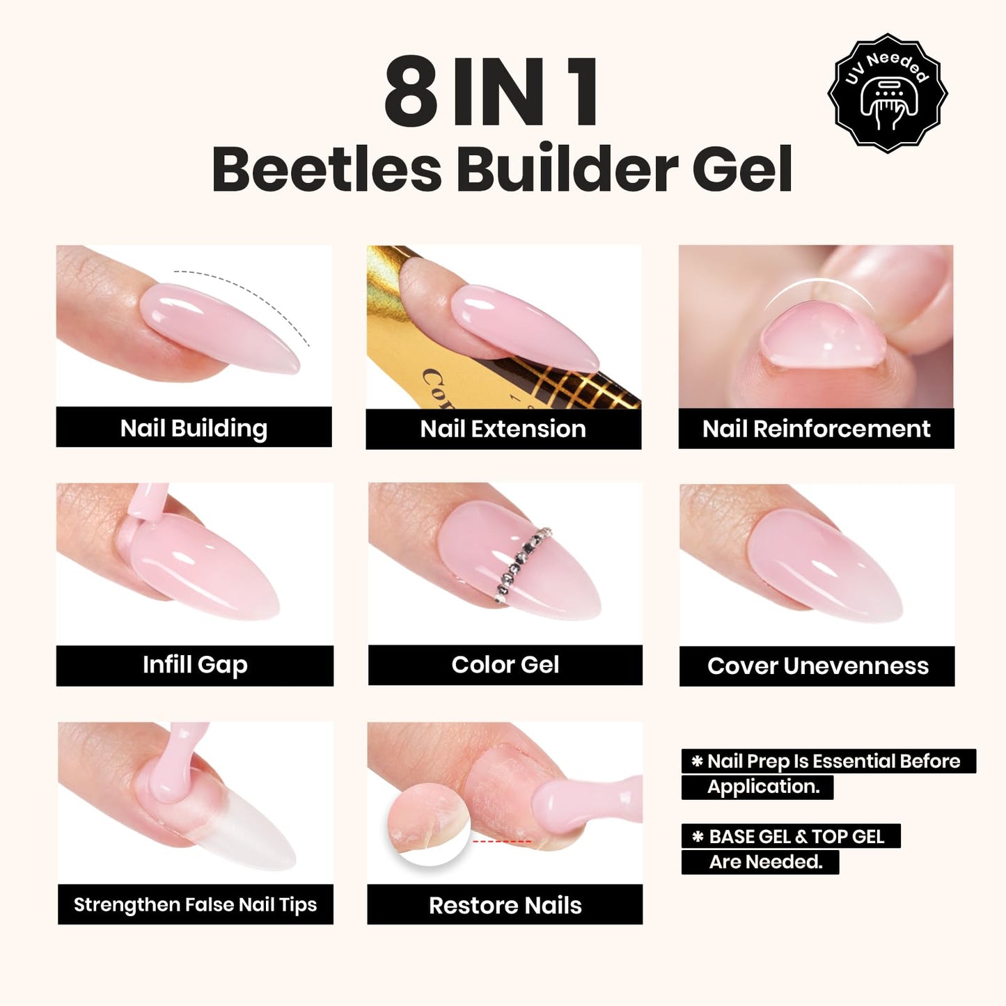 Close up of Beetles gel consistency and nail brush