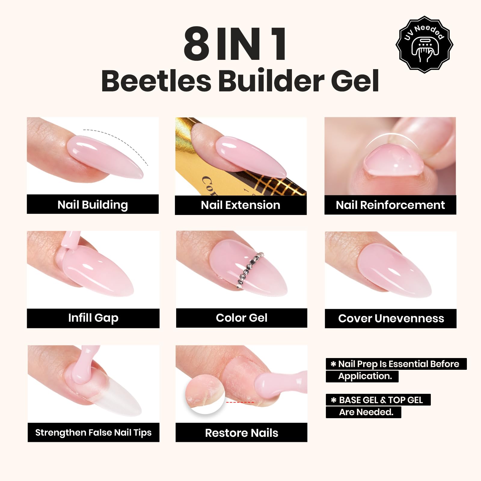 Close up of Beetles gel consistency and nail brush