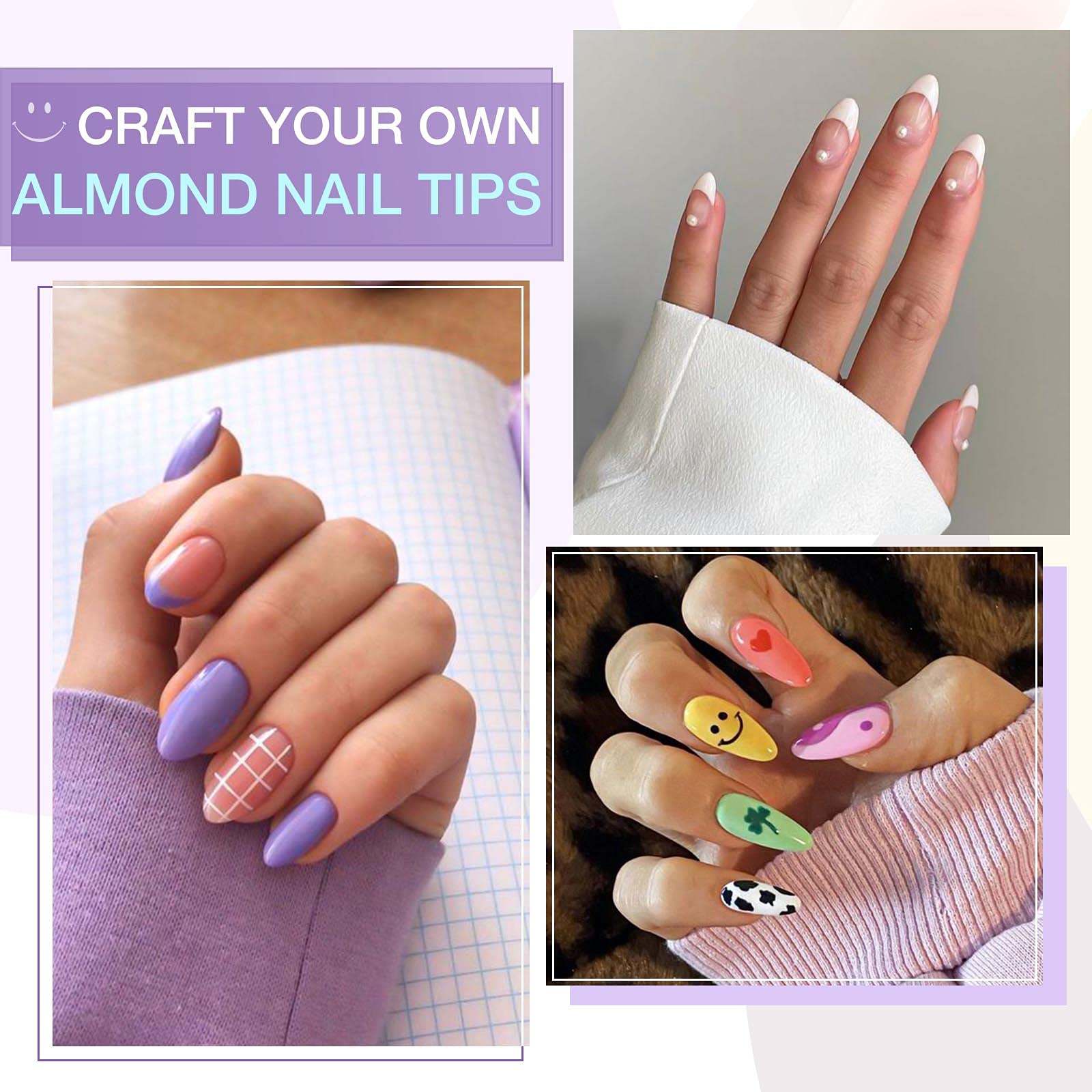 Gellen kit with 240 almond tips and UV lamp