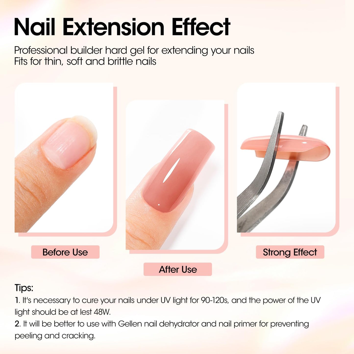 Gellen builder gel jar and 20 nail forms kit