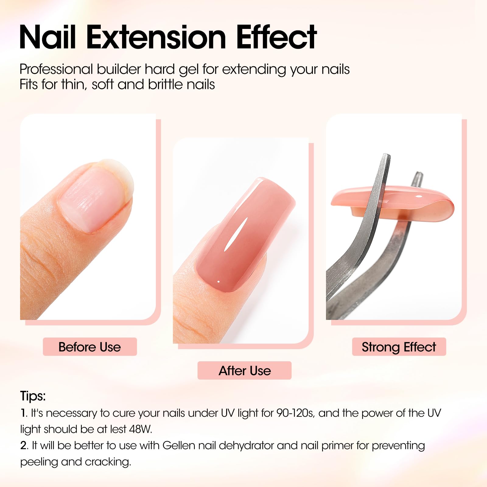 Gellen builder gel jar and 20 nail forms kit