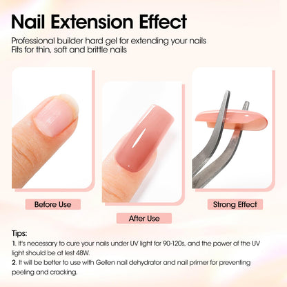 Gellen builder gel jar and 20 nail forms kit