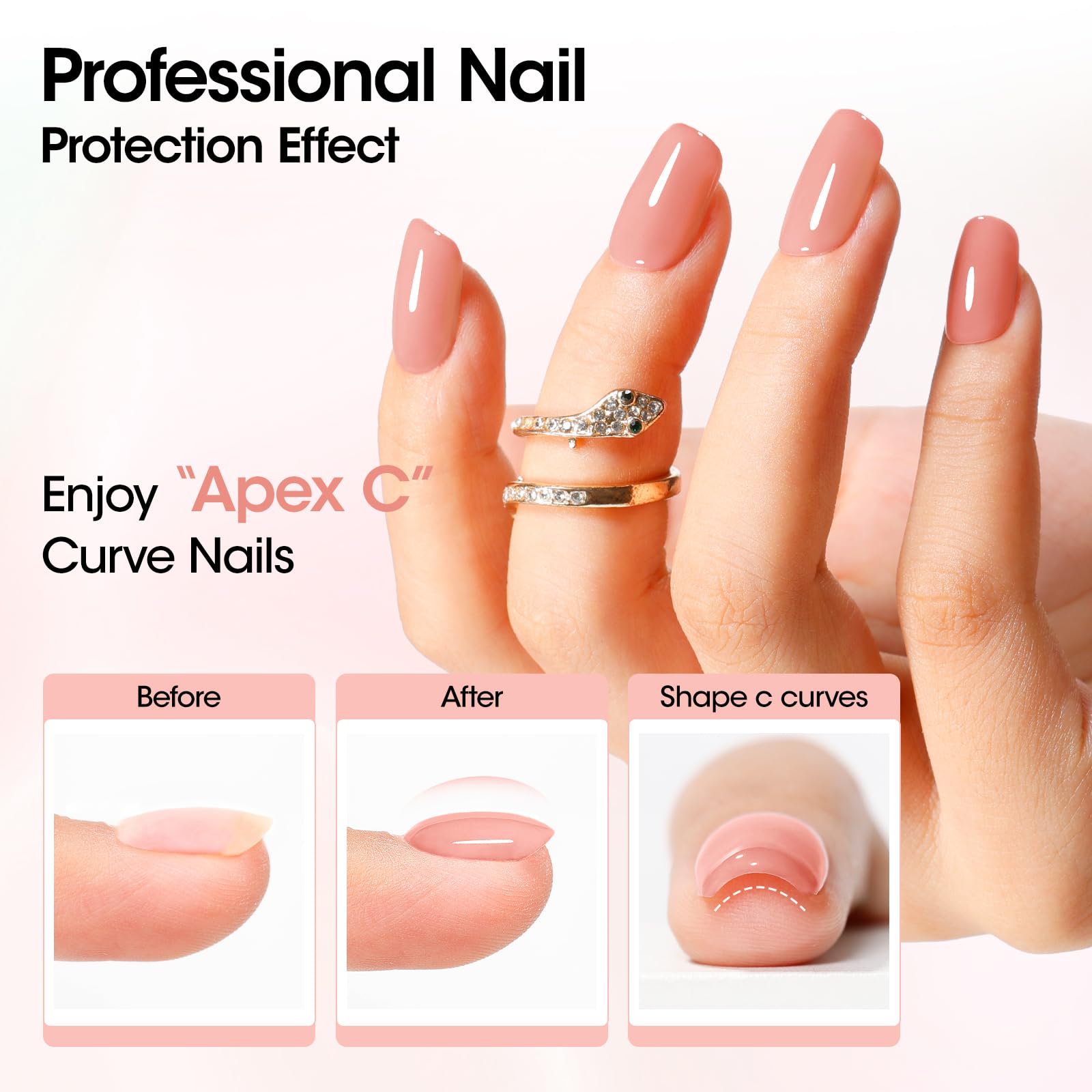 Application of Gellen hard gel on fingernails
