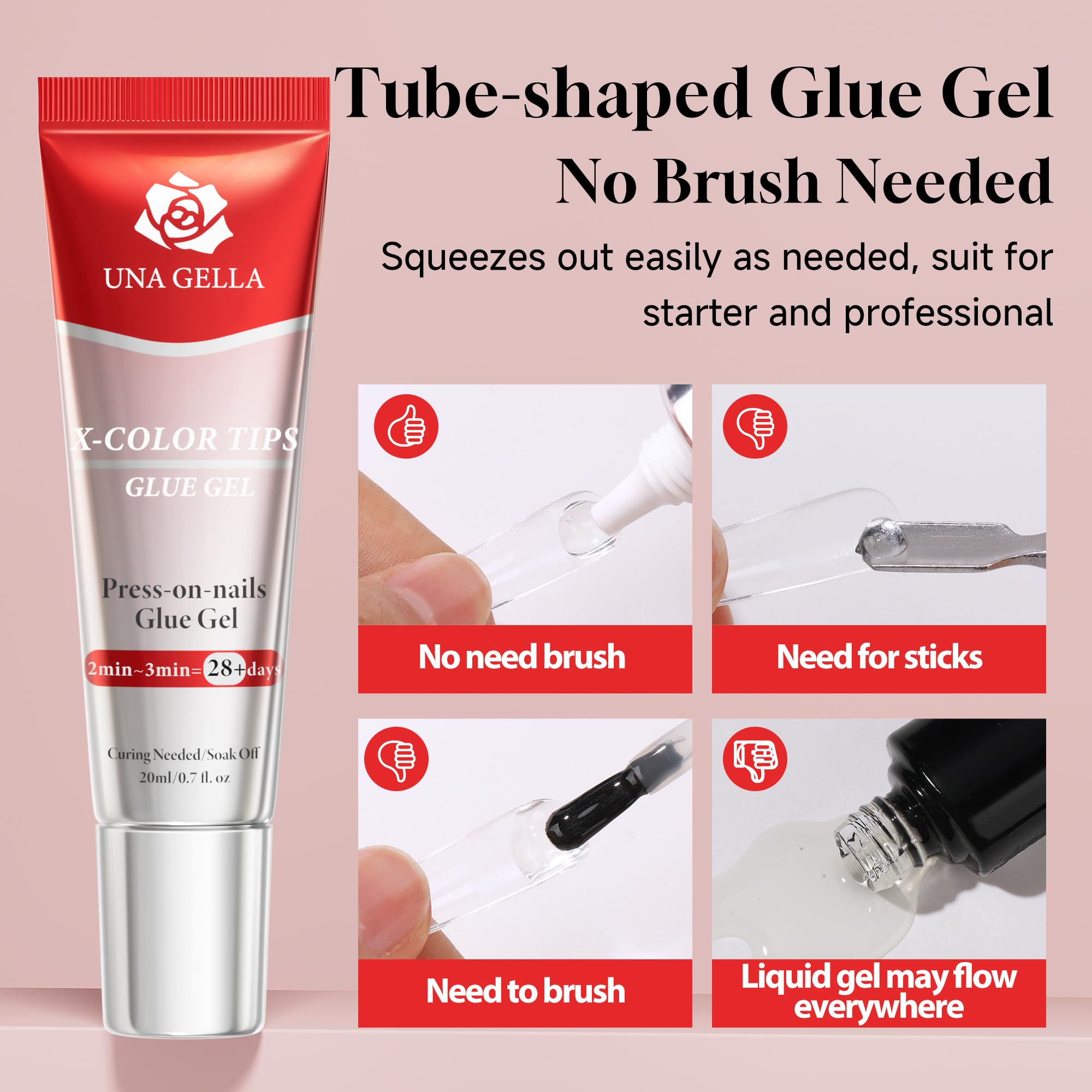 Solid gel formula for acrylic nail tips application