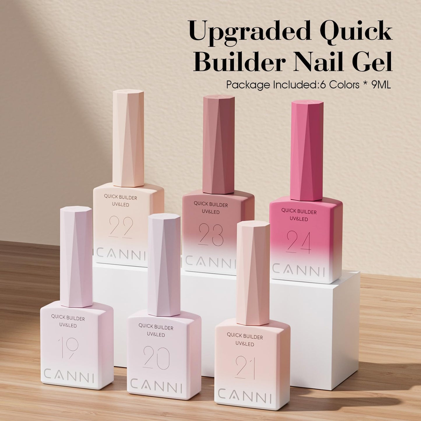 Canni 6 color builder gel collection for nail extensions