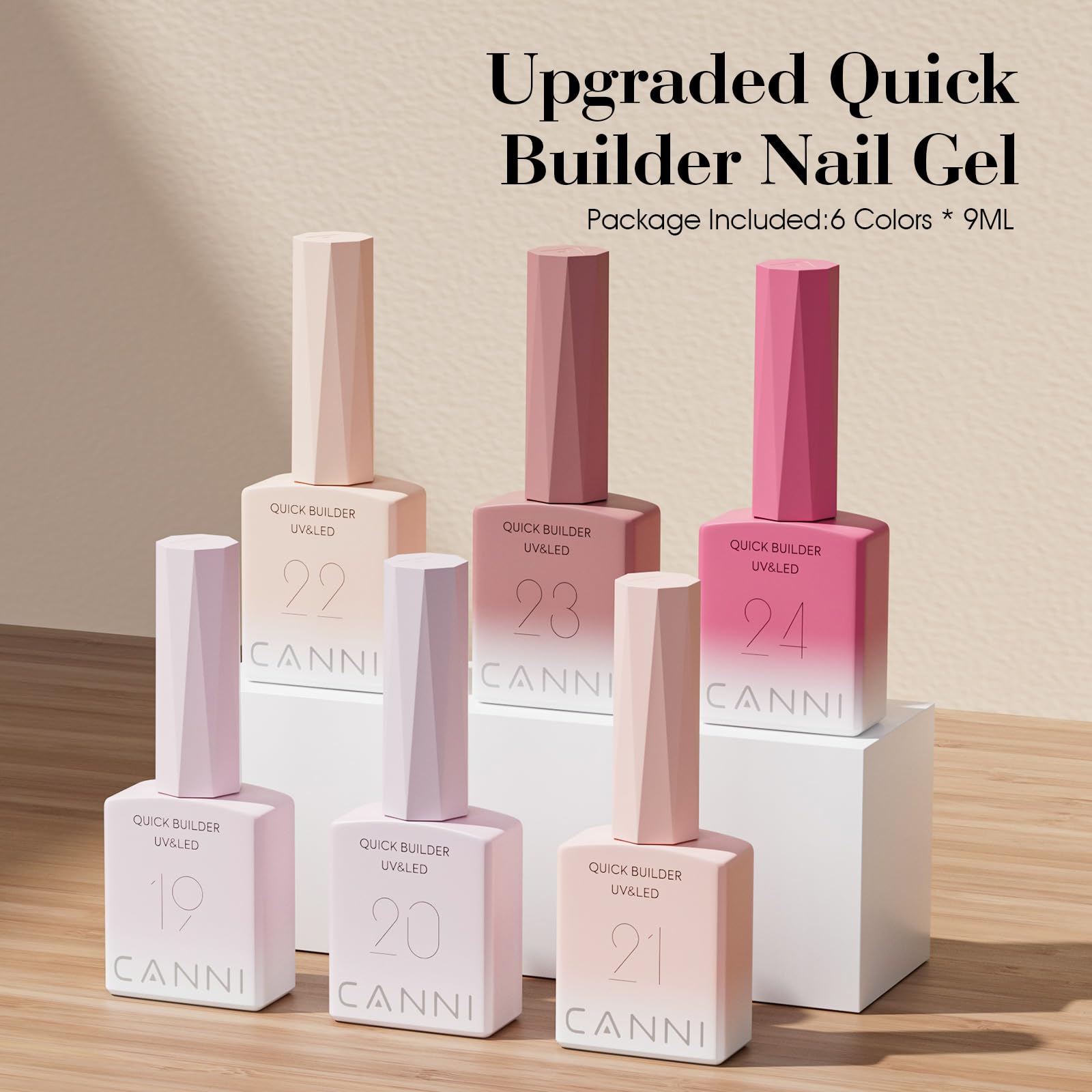 Canni 6 color builder gel collection for nail extensions