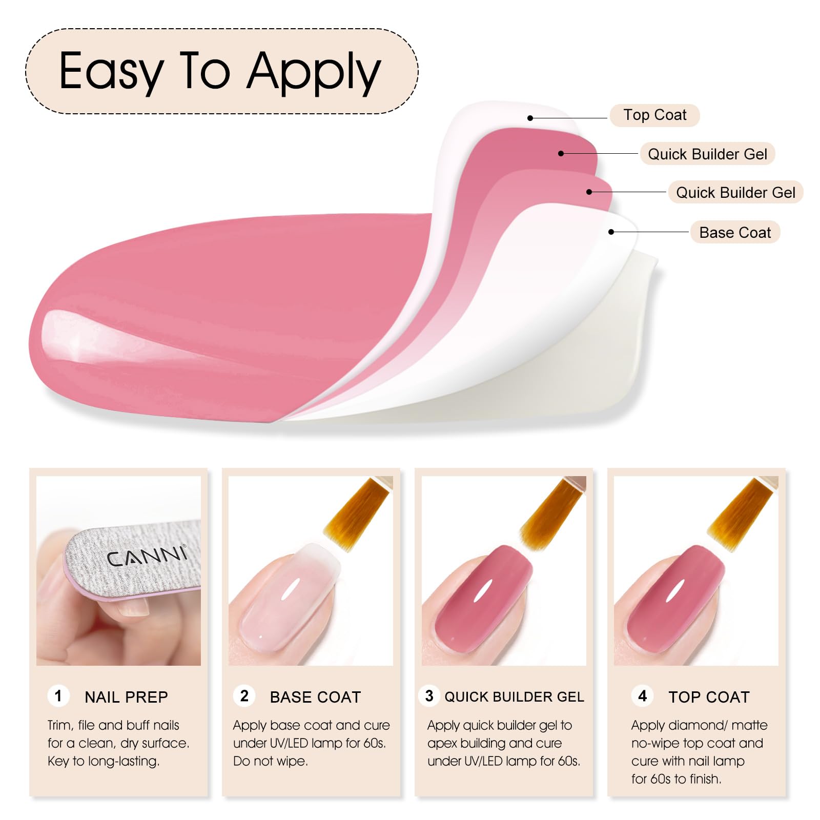 Canni nail extension gel kit for salon and home use