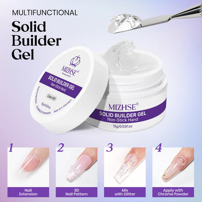 Clear and white solid hard gel texture for nail art