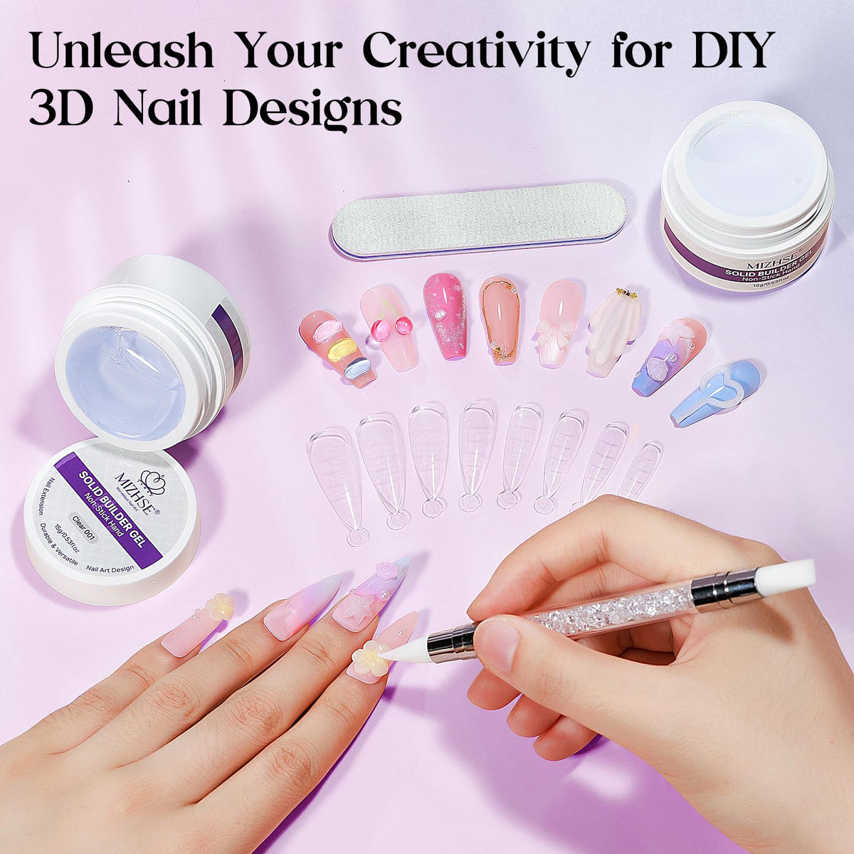 Manicure kit components laid out