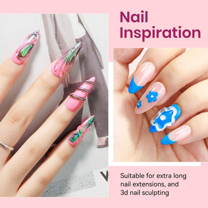 Professional manicure result using Bevimee hard gel extensions