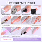 Vansisos poly nail gel kit pink and white shades display