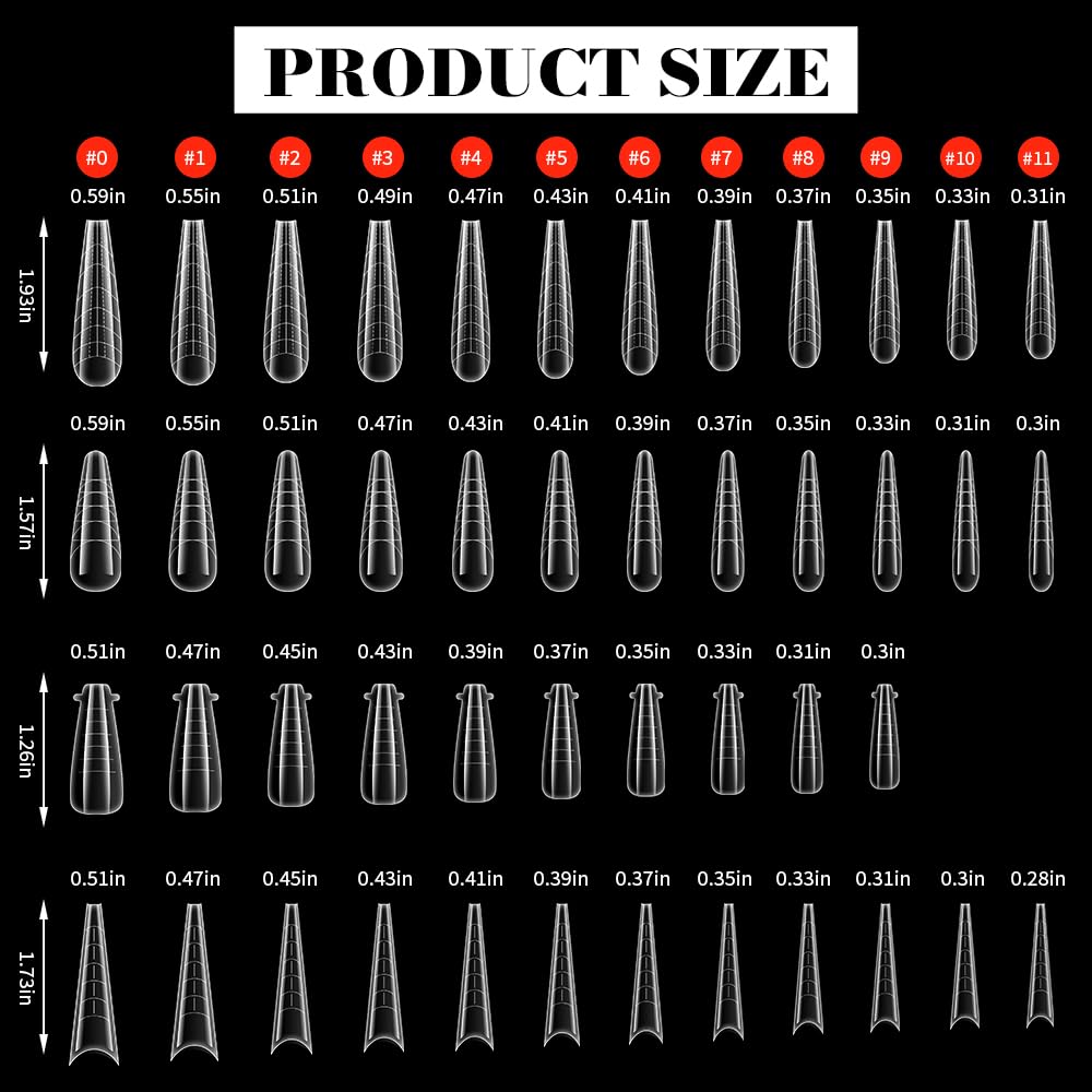 Clear view of French tip nail mold shapes from Gellaktik