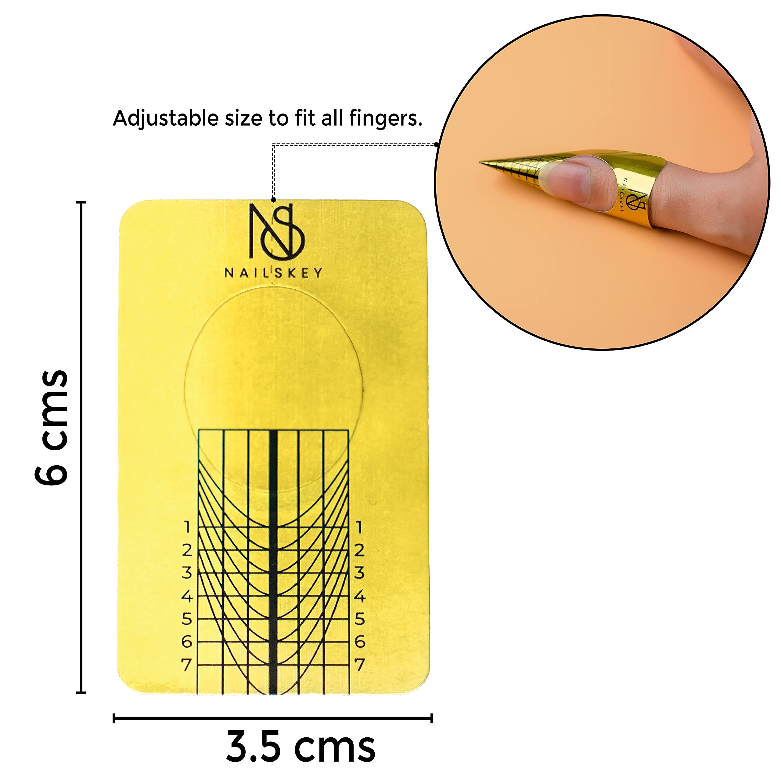 Nailskey gold self-adhesive nail extension stickers pack