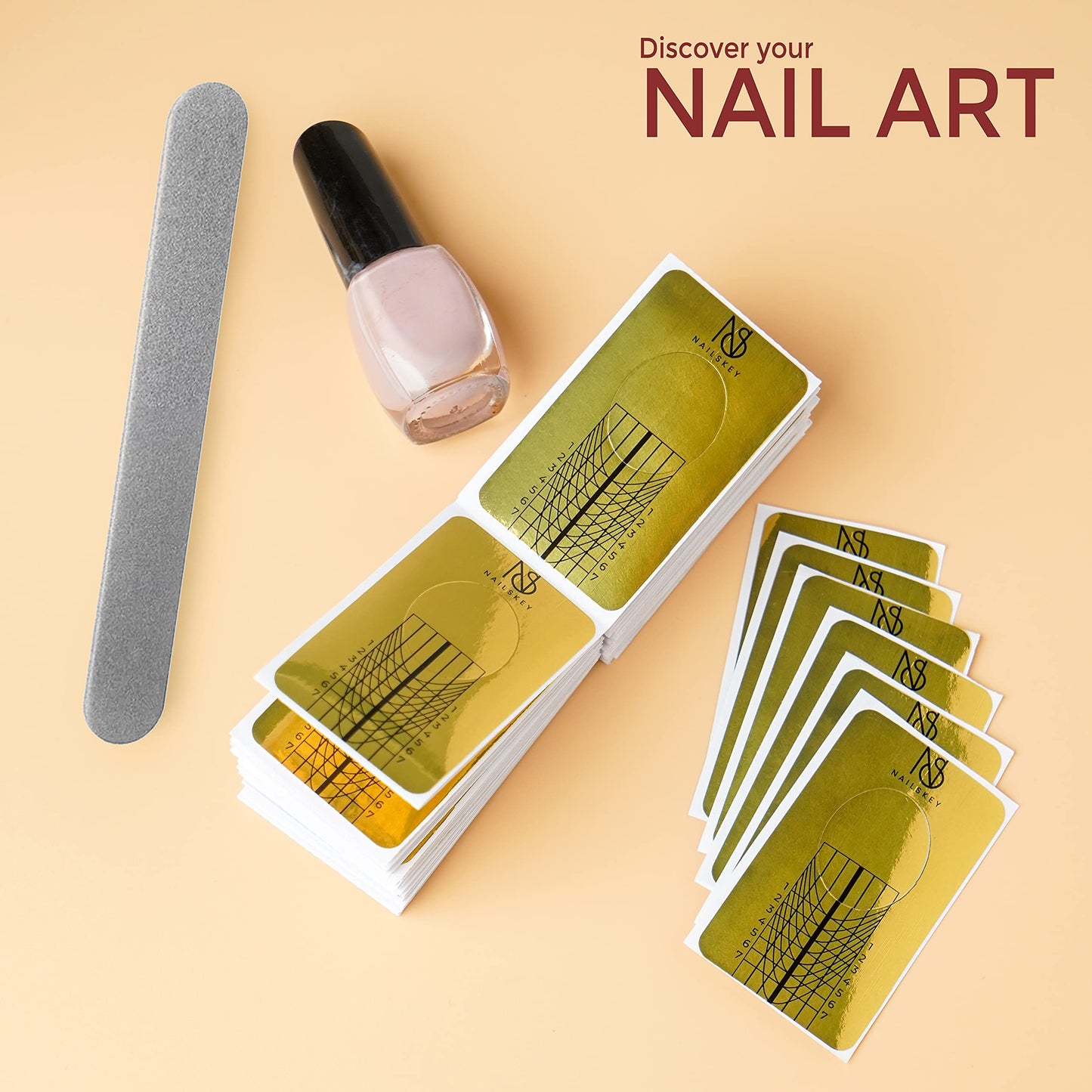 Nailskey 100 pieces nail sculpting sticker set for home salon