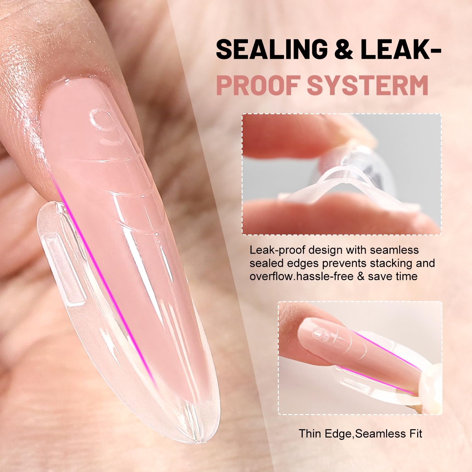 Jewhiteny reusable nail forms showing guide lines and sizing