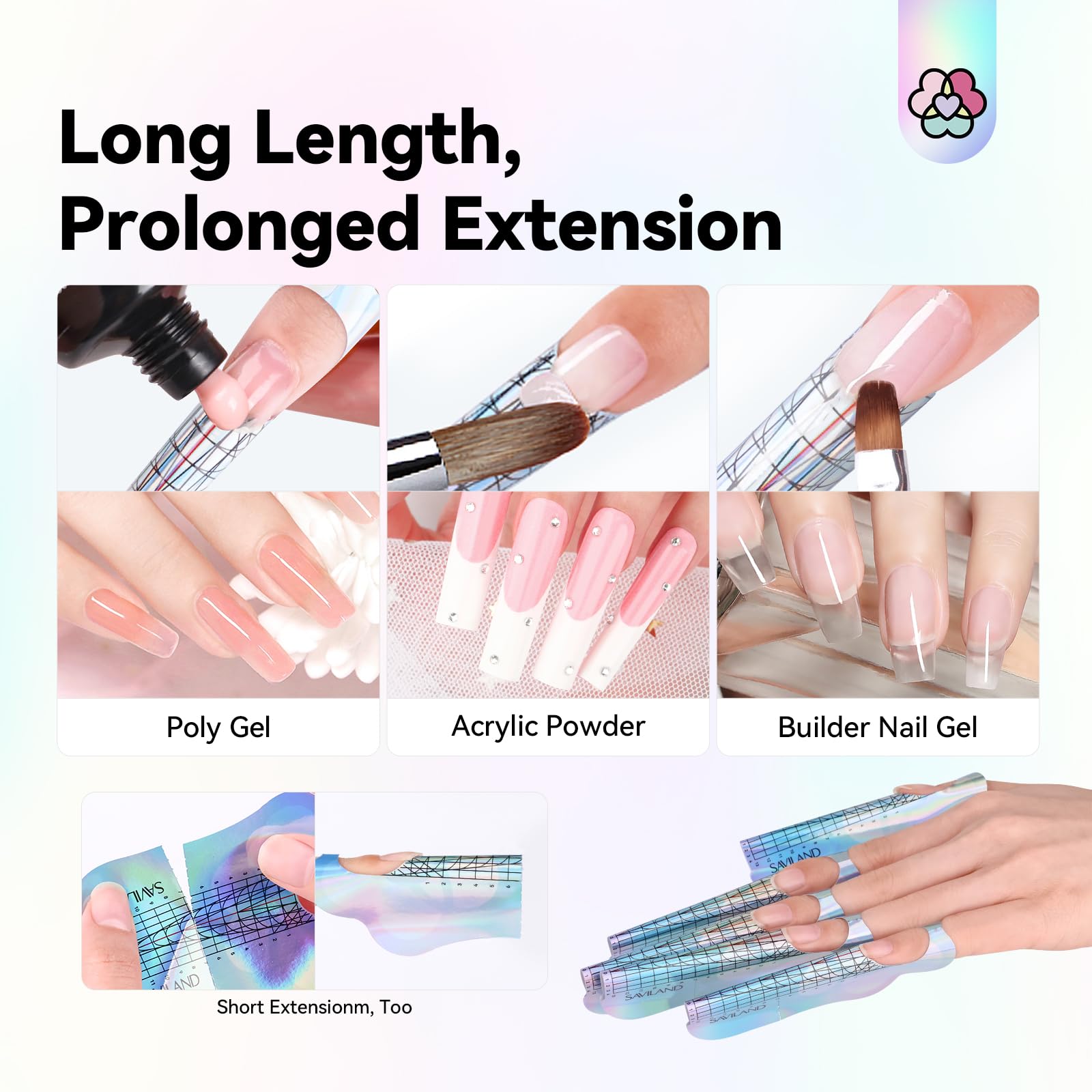 Close up of Saviland paper nail forms alignment grid