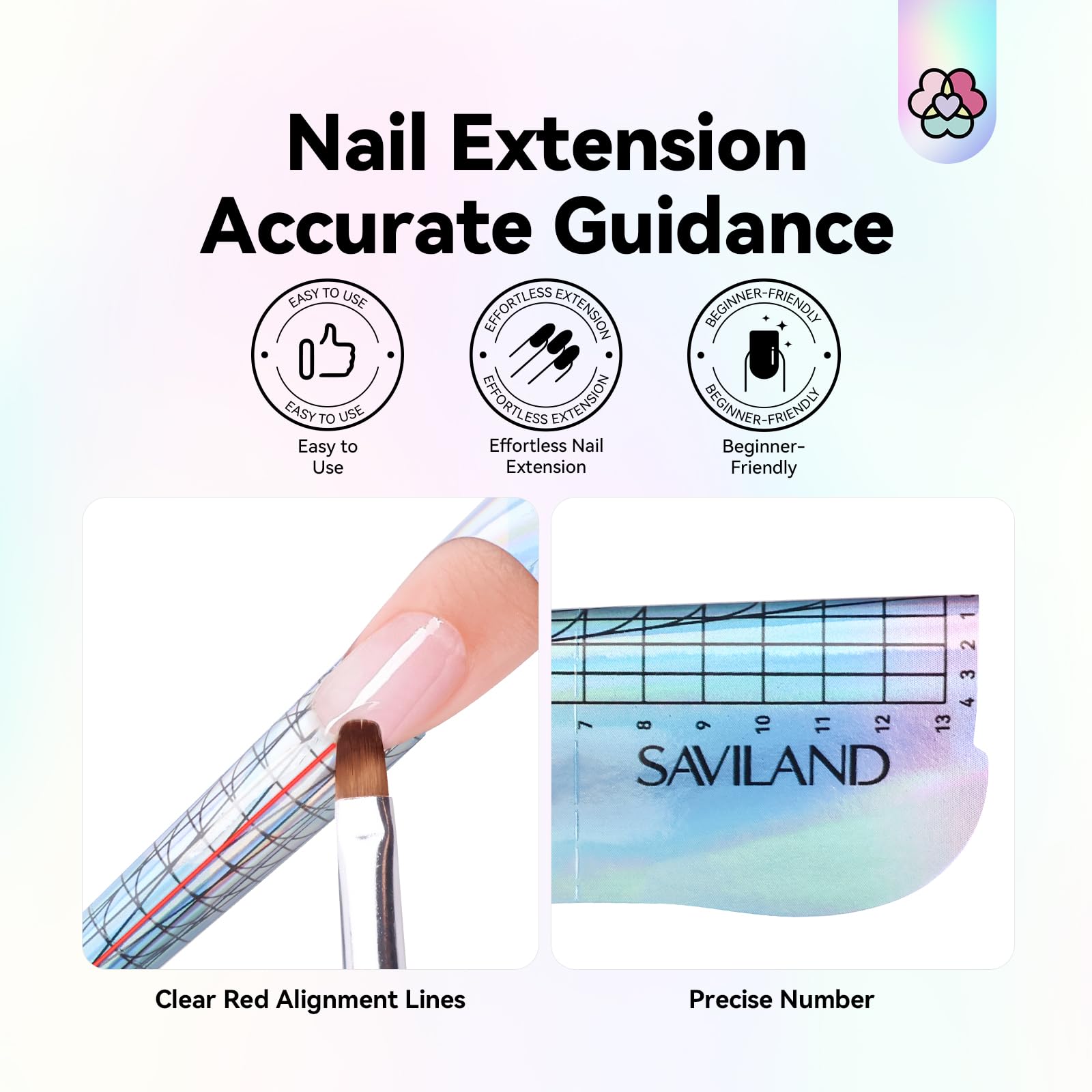 Saviland nail extension forms applied to a finger